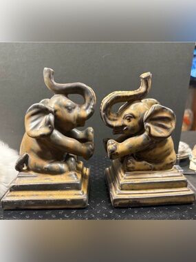 Vintage Elephant Bookends - set of two